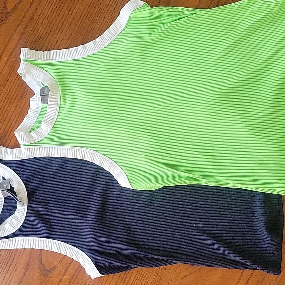 BUNDLE Sweaty Betty Harper Racer Tanks In Navy And Green, Sz M
